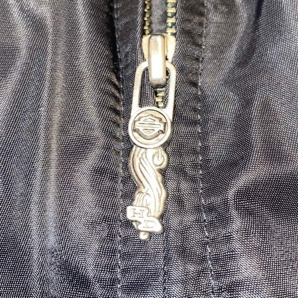 RARE Small Black Harley-Davidson Quilted Lined Jacket With Removable Collar - Picture 13 of 16